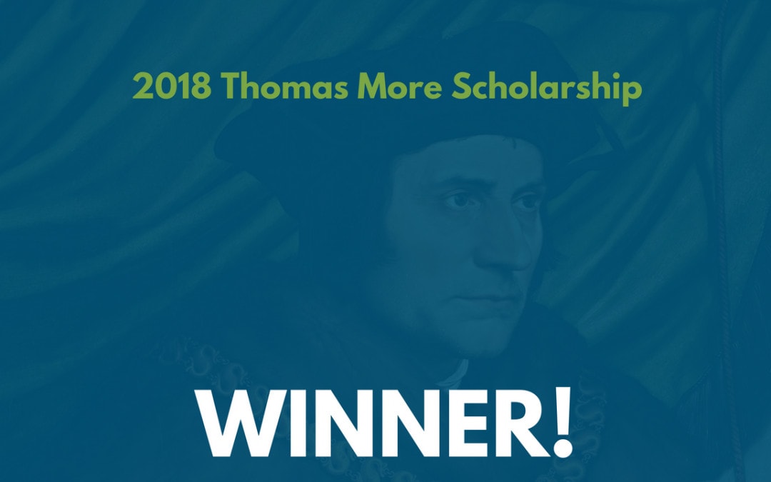 2018 Thomas More Scholarship Winner
